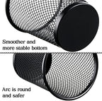 Leelosp 24 Pcs Pen Holder Mesh Pen Cup Bulk Metal Pencil Cup Holder for Desk Black Organizer Round Office Classroom for Back to School Students Kids Adult - Image 3