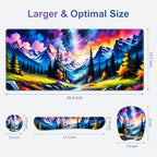 4 in 1 Large Mouse Pad, Keyboard Wrist Rest Set, Ergonomic Mouse Pad with Wrist Support, Desk Mat with Stitched Edges Extended Desk Pad Waterproof Desk Mat for Home Office Game I Landscaping Mountain - Image 6