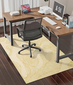 chakme Office Chair Mat for Hardwood Floor, 48"x36" Easy Glide Computer Desk Mat Protector for Rolling Chair Under Desk Rug Nonslip Backing, Machine Wash, (Golden Leaf) by CHAKME