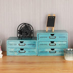 Small Wooden Drawers Wooden Box with Drawer Blue - Image 6