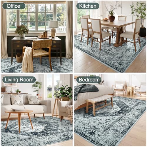 Anidaroel Office Chair Mat for Hardwood & Tile Floor, 8x10 Floor Mat for Office Chair, Under Desk Rug for Rolling Chair on Hardwood, Low Pile Carpet Floor Protector Rug, Easy to Clean, Light Grey - Image 7