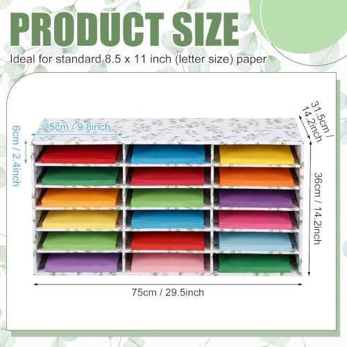 Fuutreo 1 Pc Classroom Construction Paper Storage,Eucalyptus - Image 2