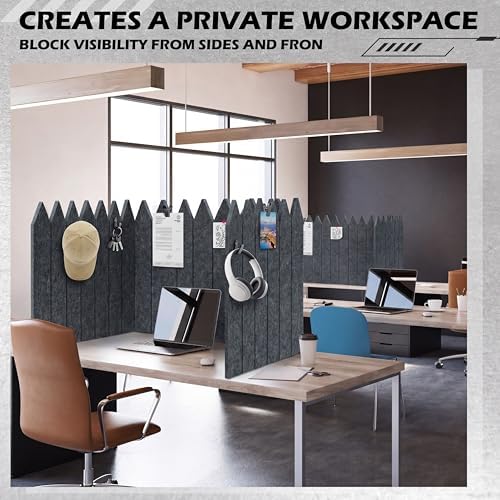 Dunzoom 86 x 16.5 Inch Foldable Felt Desk Dividers for Students Acoustic Portable Fold Classroom Table Privacy Felt Boards for Workstation Office Home Furniture Partition Dividers(Vintage) - Image 4