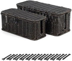 Cable Management Box, Cord Organizer with Lid & Cable Ties - Black Set by BROWNLILY