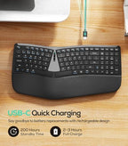 Nulea Ergonomic Split Wireless Keyboard with Cushioned Wrist Rest - Image 6