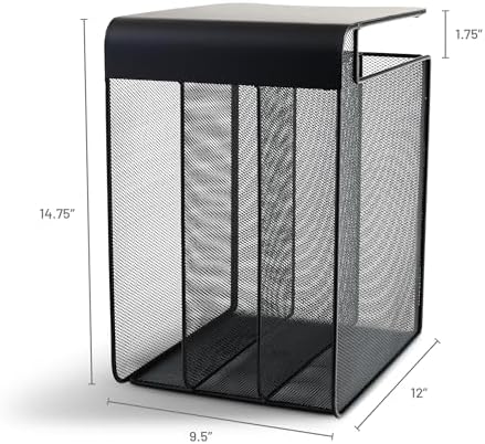 Safco Onyx Hanging Desktop Organizer with 3 Vertical Trays, Under-Desk Storage - Image 2