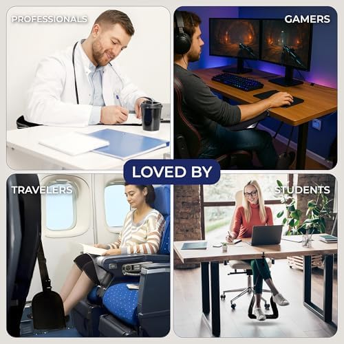 Ergonomic Foot Hammock & Arm Rest for Desk - Memory Foam Footrest Under Desk with Adjustable Elbow Support for Office Work & Gaming | Comfort Set for Everyday Relief - Image 4