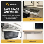 Everything Keeper - Organizer for Home, Kitchen, Bathroom, RV, Small Spaces - Storage Organizers - Compact Metal Basket - Under Cabinet Holder - Easy Install - Holds Strong - 13 x 10 x 2.5 in - Image 2