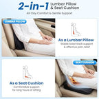 Car Lumbar Support Pillow for Driving, 2-in-1 Seat Cushion - Image 2