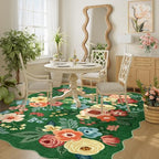 DUKINO 5x7 Area Rugs for Bedroom, Floral Washable Rug Non Slip, Dark Green - Image 5