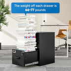 BYNSOE 2 Drawer File Cabinet with Lock Vertical Filing Storage Cabinet Office Home Steel Vertical File Cabinets for Letter Size File Cabinet Locked,Assembly Required - Image 6