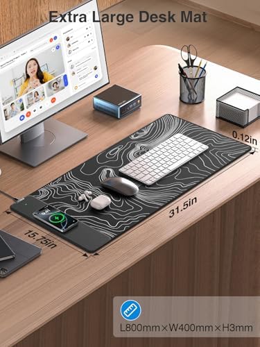 Magnetic Wireless Charging Mouse Pad, 31.5"x15.8" Large Desk Mat - Image 7