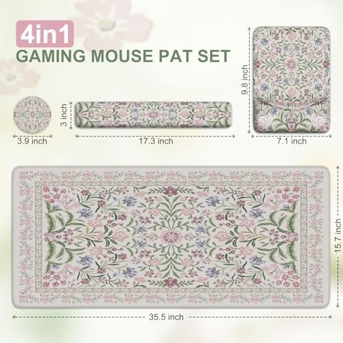 iCasso Mouse Pad with Wrist Rest, Large Desk Mat Set, Purple - Image 2