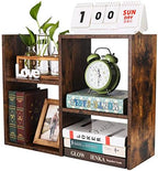PAG-Mass Desktop Bookshelf Freestanding Wooden Countertop Bookcase Accessories Organizer Display Rack Dorm Desk Storage Shelf by PAG