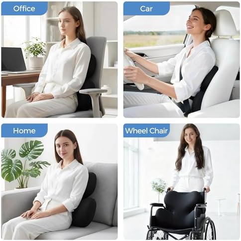BEBAS Ergonomic Memory Foam Lumbar Support Pillow for Car, Black - Image 7