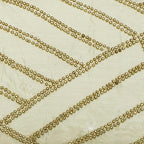 The HomeCentric Ivory Pack of 2, 12"x26" (30x65 cm) Oblong Pillow Covers, Silk Wooden Beads Lumbar Pillow Covers, Geometric Pattern Modern Style - Gold Light - Image 2