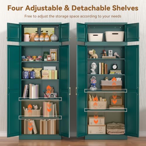 Polup 86" Tall Metal Kitchen Pantry Storage Cabinet with Doors and Shelves - Image 5