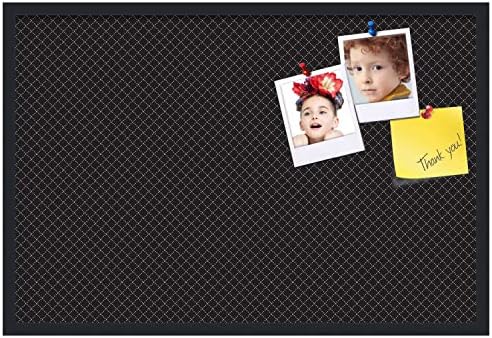 PinPix 36x24 inch Cork Bulletin Board. This Decorative Framed Pin Board Comes with Diamond Pattern in Black Design and Satin Black. Ideal for Home, Office Decor or School (PinPix-120) - Image 2