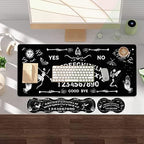 Gaming Mouse Pad & Keyboard Wrist Rest,Large Extended Mouse Pad 31.5X 11.8,Ergonomic Memory Foam Wrist Rest Support+Desk Mat Protector,for Office/Home Writing Pad,Ouija Board Pattern Black Mousepad - Image 7