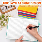 20 Pack Lined Journal Notebook with Pen, A5 Hardcover Leather Journal 5.5"*8.3", 5 Colors 136 Pages College Ruled Notebooks and Pen Set for Office School Business Supplies - Image 5