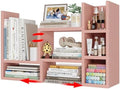 NUTIKAS Desk Shelves Desktop Organizer Shlef - Pink Office Organization for Top of Desk Organizers and Accessories Corner Bookshelf Table Top Shelving Small Hutch Decorations for Office by NUTIKAS