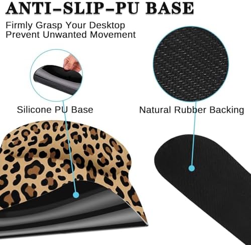 Arttown Keyboard Mouse Pad Set, 4 in 1 Desk Mat Set Leopard Cheetah - Image 5