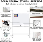 Mobile Whiteboard on Wheels, 48"x36" Double-Sided Magnetic Dry Erase Board - Flipchart Easel for Office, Classroom & Home, Rolling Stand with Easy Flip Feature - Image 7