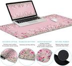 LIMKRIAN Floral Desk Mat Set, Cute Pink Desk Accessories Gifts for Women - Image 3