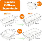 25Pcs Clear Expandable Drawer Organizer Bins for Vanity Desk Bathroom - Image 2