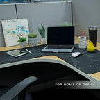 Con-Tact Brand XL Extended Mouse Pad - L-Shaped Desk Mat with Stitched Edges - Non-Slip, Water-Resistant Keyboard Mat - Extra Large Desk Pad for Gamers, Home & Office Use - 36.22" x 15.74" (Topo) - Image 5