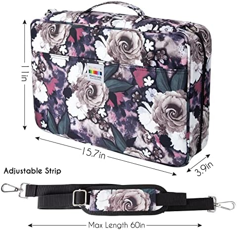 YOUSHARES Big Capacity Colored Pencil Case - 480 Slots large Pen Case Organizer with Multilayer Holder for Prismacolor Colored Pencils & Gel Pen (Grey Rose) - Image 3