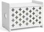SKAGIT Wooden WiFi Router Storage Box Hider, Decorative Projector Box Hider Rack Countertop, Cable Management Organizer for Modem, Router, Power Strip, and Small Accessories White by Unknown