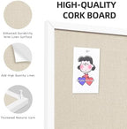 31.5"x48" White Framed Natural Wood Tone Bulletin Board, Pin Board - Image 5
