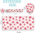 LIMKRIAN Strawberry Mouse Pad Large Desk Mat Set, Pink Ergonomic Mouse Pad - Image 6