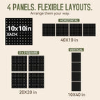 Magnetic Metal Pegboard Wall Organizer Kit, 4 Pack 10 x 10 in Panels Black - Image 5