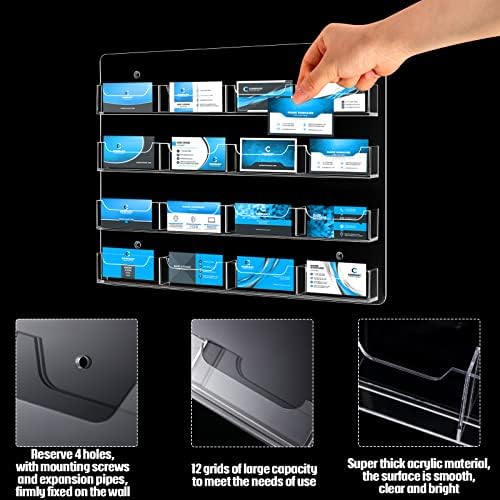 Lincia 2 Pcs Acrylic Business Card Holder, 40×30cm, 16 Pockets Horizontal - Image 3