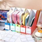 Pasimy 25 Pcs Boho Cardboard Magazine File Holder Magazine Organizer Book Bin with Label Sticker Multicolor File Storage Box for Desk Shelves Document School Classroom Home Office Supplies - Image 2