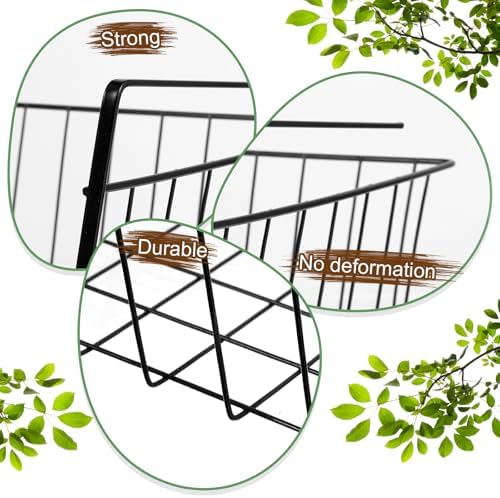 8 Pcs Under Shelf Basket, Hanging Under Cabinet Wire Storage Rack Slides Under Wire Shelves for Counter Pantry Desk Bookshelf,Black - Image 3