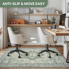 4FT Round Office Chair Mat for Hardwood Floor, Non-Slip Washable Green - Image 5