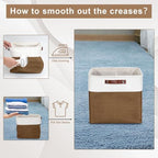 Bagnizer 13x13 Cube Storage Bins, Collapsible Fabric Storage Box, 4 Pack Closet Baskets with Handles for Organizing, Shelf, Toys, Clothes, Home, Office, Nursery (Brown&White) - Image 4