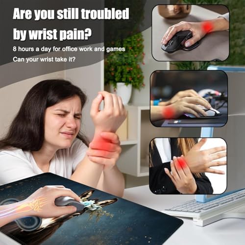Desk Mat, Mouse Pad with Wrist Rest, 4-in-1 Large Mouse Pads for Desk, Ergonomic Mouse Pad and Keyboard Wrist Rest Gaming Keyboard Mat for Office,Donkey with Flower Crown - Image 5