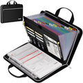 Tamfile Accordion File Organizer with Lock, Fireproof 3 Ring Binder, Black by Tamfile