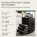 5 Drawer Mobile File Cabinet, Printer Stand with Wheels - Image 5