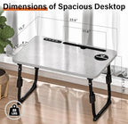 Lap Desk for Bed Adjustable Height with USB Port 23.6" x15.7" Desktop - Image 4