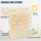 EASEPRES Desk File Organizer Mesh 6-Tier, Hanging Wall Mount Document Organization Stand, Desktop Vertical Mail Paper Folder Holder Rack with Bottom Tray for Office Home Cubicle Countertop, Gold - Image 3