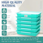 Tinlade 24 Pcs Classroom Paper Storage Bins with Lids, Teal, 13x10in - Image 3