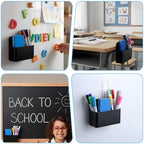 20 Pack Magnetic Dry Erase Marker Holder Bulk Whiteboard Magnetic Marker Holder Pen Pencil Organizer for Classroom Whiteboard Refrigerator Locker Storage (Black) - Image 5