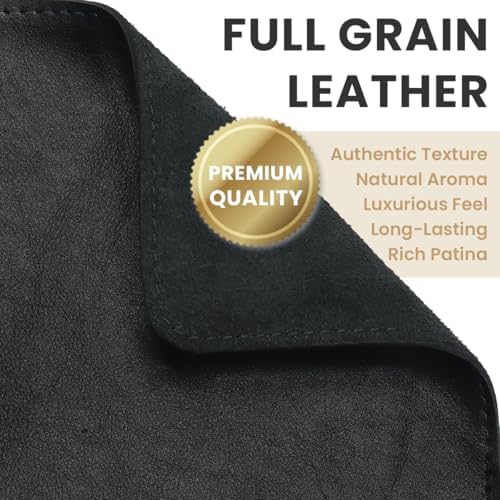 Full-Grain Leather Mouse Pad - Genuine Leather Mouse Mat with Non-Slip Backing, 3mm Thick, Smooth Mouse Glide, Desk Accessory for Office, Work & Gaming (Black, Large 11.8 x 9.8 in) - Image 3