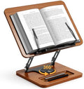 OPTIXCELL Book Stand for Reading, 360° Rotating Book Holder, Page Clips by OPTIXCELL