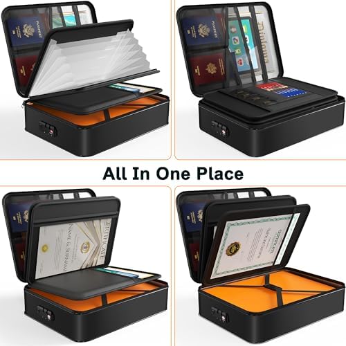 Noiposi Fireproof Document Box with Lock 5200℉-8 Layer - Image 3